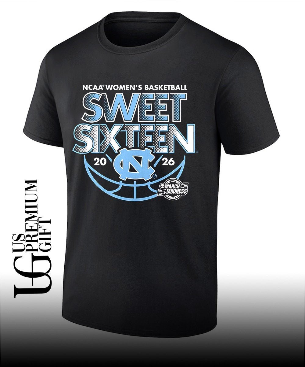 2026 Sweet Sixteen North Carolina Tar Heels Womens basketball NCAA March Madness shirt Unisex T-shirt, Sweatshirt, Hoodie, Long Sleeve Tee - T-Shirt, Sweatshirt, Hoodie
