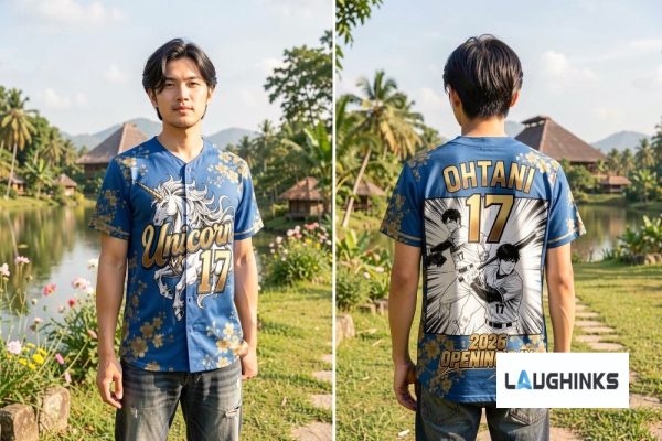 2026 Opening Day Unicorn 17 Shohei Ohtani Dodgers Cherry Blosssom AOP Baseball Jersey baseball jersey product view 1