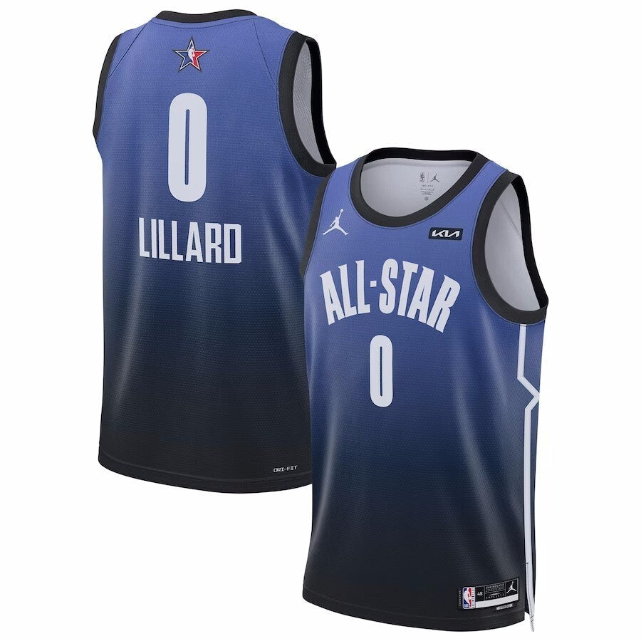 #0 Damian Lillard 2023 NBA All-Star Game Swingman Jersey - Blue Basketball Jersey basketball jersey product view 1