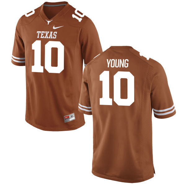 #10 Young Dark Orange College Football Jersey football jersey product view 1