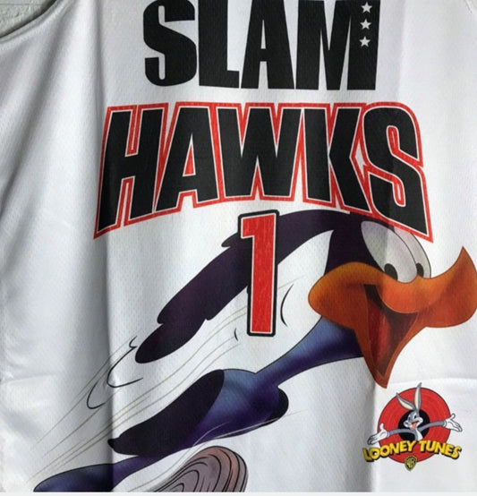 #1 ball slam hawks jersey white Style 2 Basketball Jersey basketball jersey product view 1