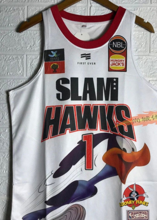 #1 ball slam hawks jersey white (1)_[1] Basketball Jersey basketball jersey product view 1