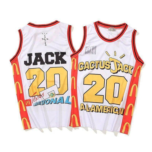 #20 jack mcdonald's jersey white (print) Basketball Jersey basketball jersey product view 1
