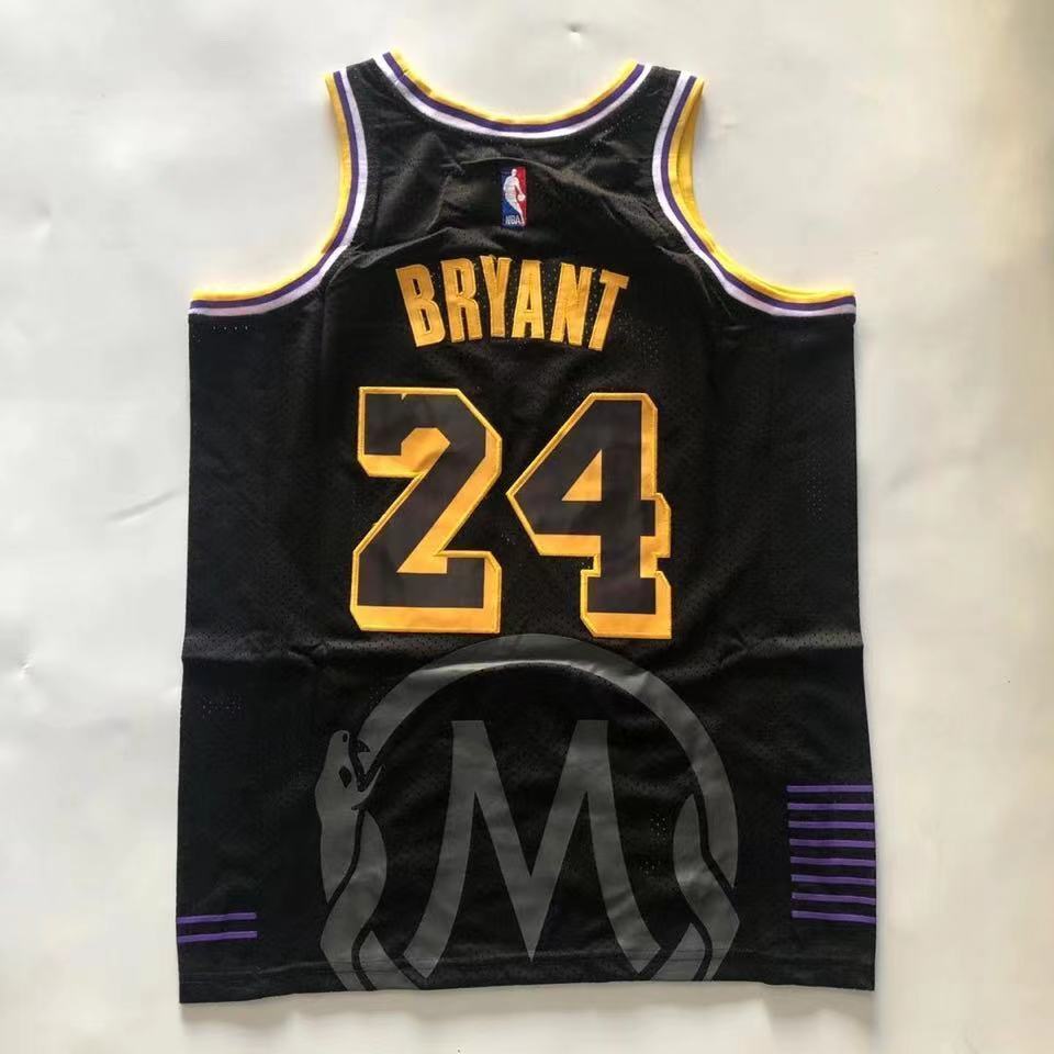 #24 Bryant crenshaw jersey black Style 1 Basketball Jersey basketball jersey product view 1