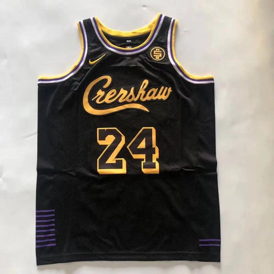 #24 Bryant crenshaw jersey black Style 2 Basketball Jersey basketball jersey product view 1