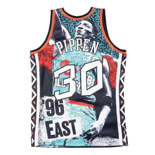 #30 pippen 1996 all star jersey (print) Basketball Jersey basketball jersey product view 1