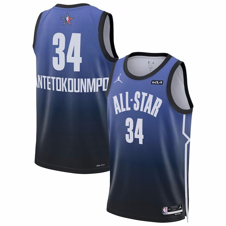 #34 Giannis Antetokounmpo 2023 NBA All-Star Game Swingman Jersey - Blue Basketball Jersey basketball jersey product view 1