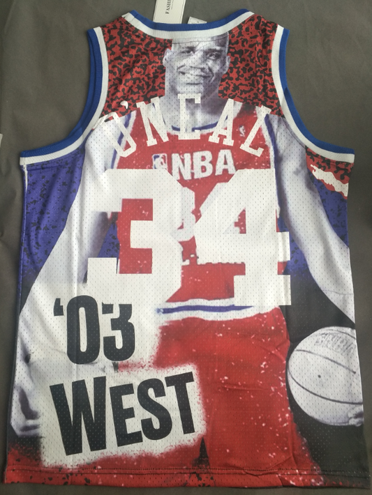 #34 O'neal 2003 all star game jersey (print) Style 1 Basketball Jersey basketball jersey product view 1