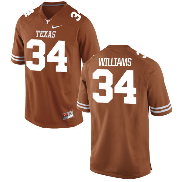 #34 Williams Dark Orange College Football Jersey football jersey product view 1