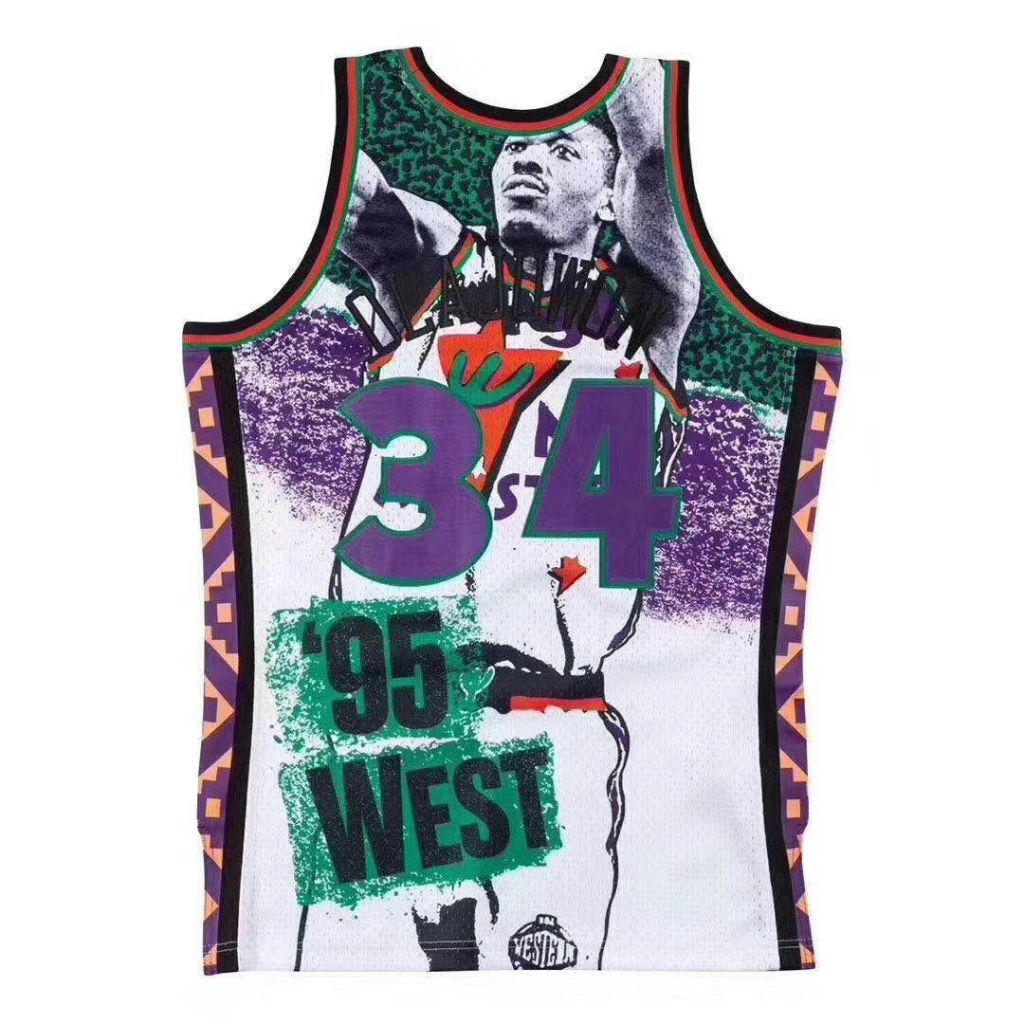 #34 o'lajuwon 1995 all star jersey (print) Basketball Jersey basketball jersey product view 1