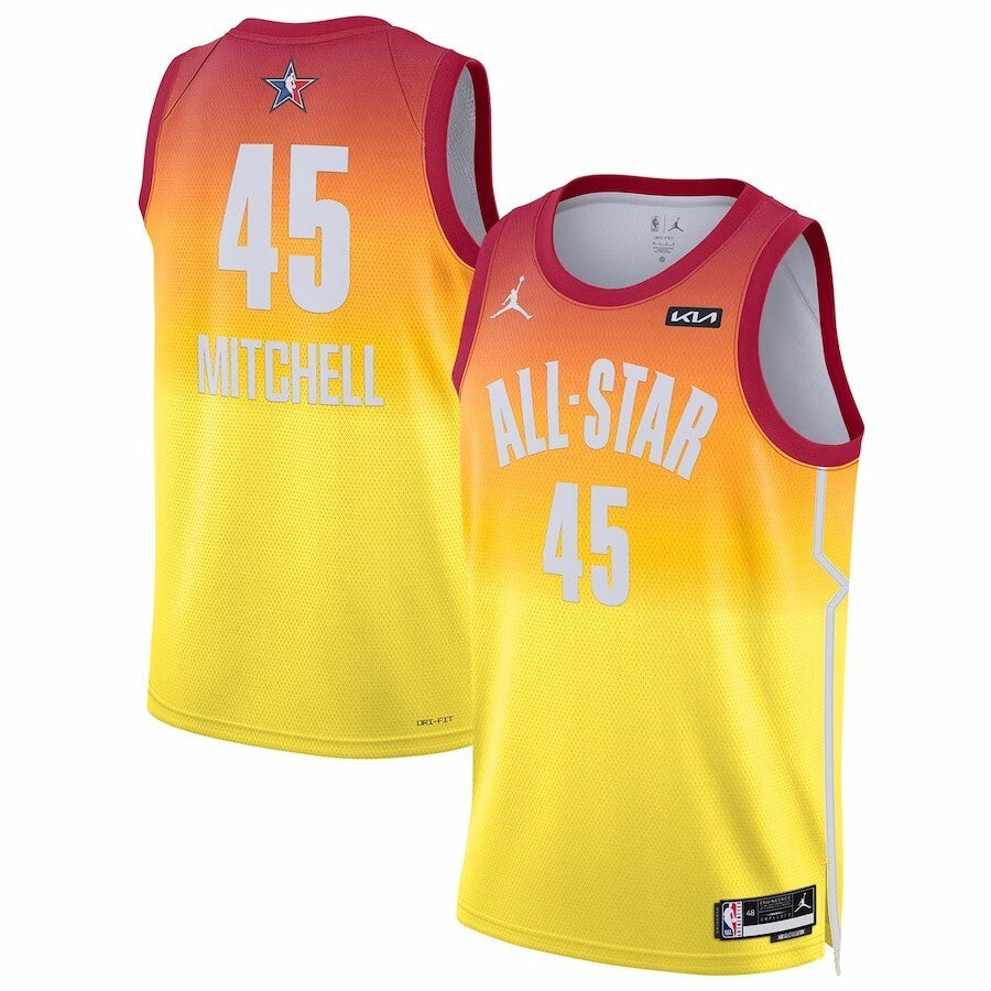 #45 Donovan Mitchell 2023 NBA All-Star Game Swingman Jersey - Orange Basketball Jersey basketball jersey product view 1