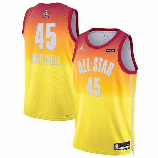 #45 Donovan Mitchell 2023 NBA All-Star Game Swingman Jersey - Orange Basketball Jersey basketball jersey product view 1
