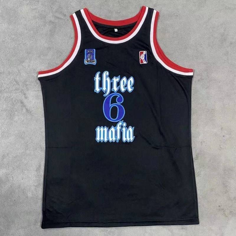 #6 pat three mafia jersey black Style 10 Basketball Jersey basketball jersey product view 1