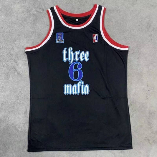 #6 pat three mafia jersey black Style 10 Basketball Jersey basketball jersey product view 1