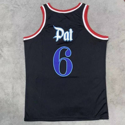 #6 pat three mafia jersey black Style 5 Basketball Jersey basketball jersey product view 1