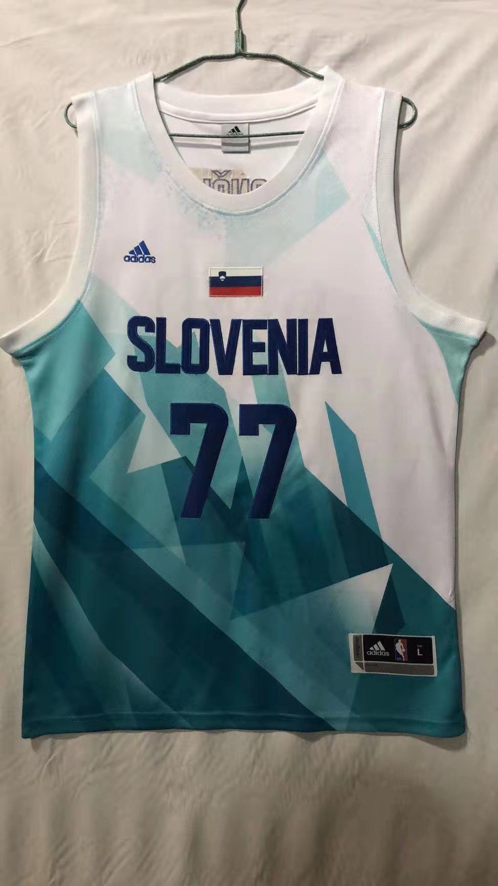 #77 Doncic Tokyo Olympic Slovenia jersey white Tokyo Olympics Team Doncic White Style 1 Basketball Jersey basketball jersey product view 1