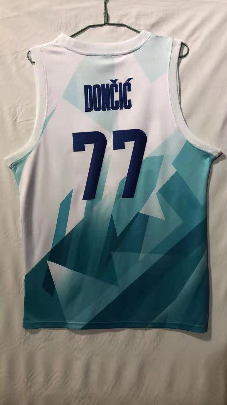 #77 Doncic Tokyo Olympic Slovenia jersey white Tokyo Olympics Team Doncic White Style 2 Basketball Jersey basketball jersey product view 1