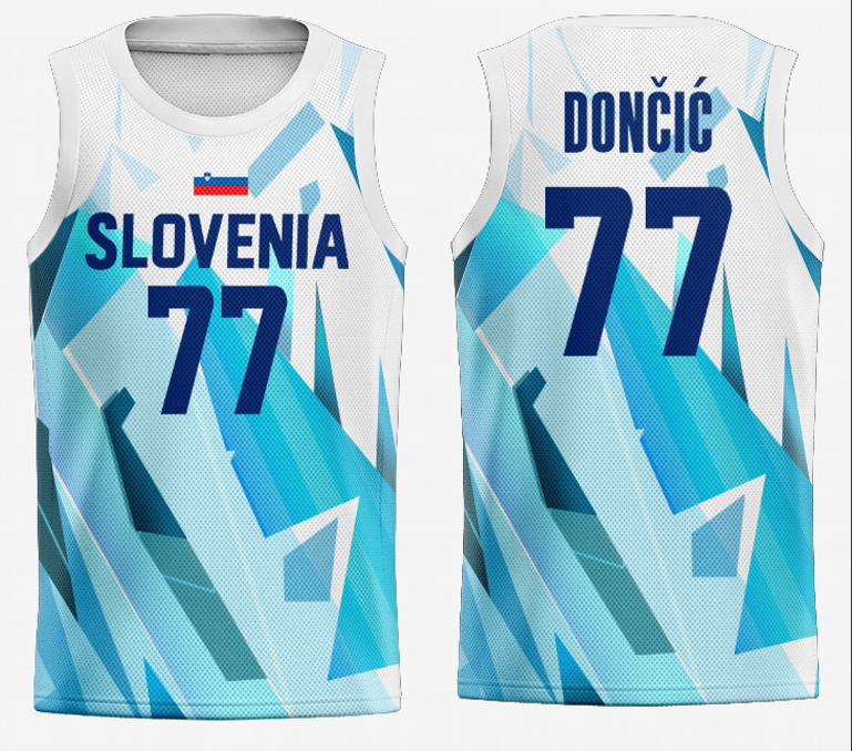 #77 Doncic Tokyo Olympic Slovenia jersey white (heat pressed) (2)_conew1 Basketball Jersey basketball jersey product view 1