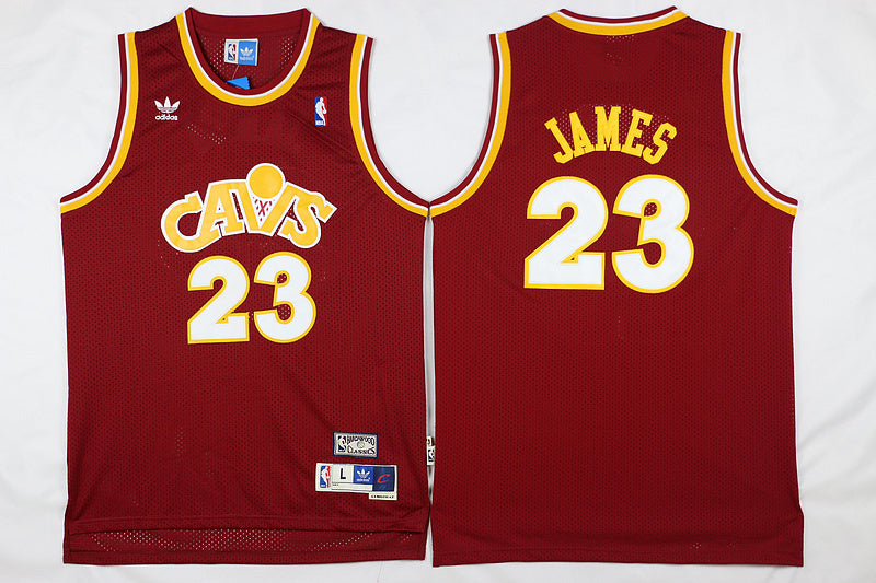 23 Cavaliers Red Retro Basketball Jersey basketball jersey product view 1