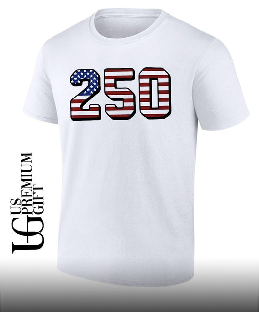 250 USA American flag Stars and Stripes shirt Unisex T-shirt, Sweatshirt, Hoodie, Long Sleeve Tee - T-Shirt, Sweatshirt, Hoodie