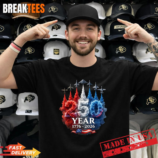 250 Years American 250th USA Patriotic 4th of July T-Shirt Unisex T-shirt, Sweatshirt, Hoodie, Long Sleeve Tee - T-Shirt, Sweatshirt, Hoodie