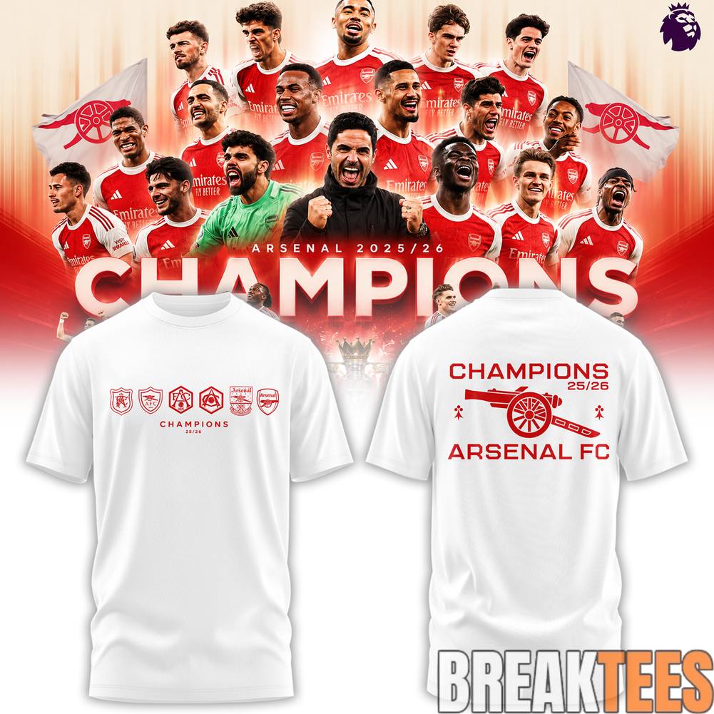 26 Arsenal Premier League Champions Gunners Shirt Unisex T-shirt, Sweatshirt, Hoodie, Long Sleeve Tee - T-Shirt, Sweatshirt, Hoodie