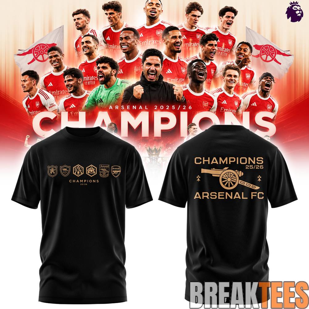 '26 Arsenal Premier League Champions "Gunners" - Adult & Kids T-Shirts, Sweatshirts & Hoodies apparel design preview 2