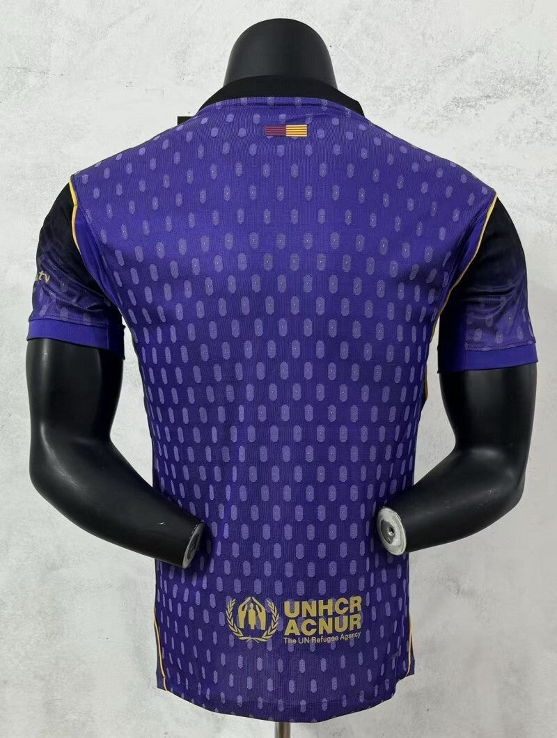 26 27 Barcelona Barcelona Edition Black Purple Style 1 Soccer Jersey sports jersey product view 1