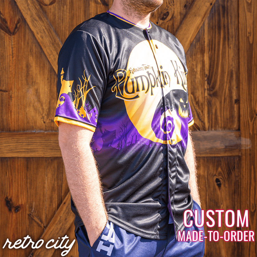 Halloween Town Pumpkin Kings Custom Baseball Jersey baseball jersey product view 4