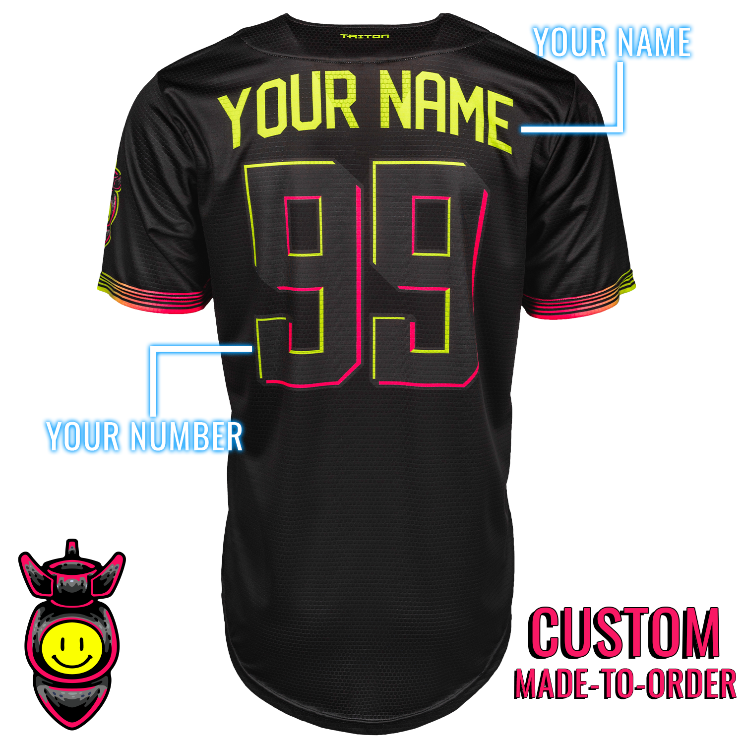 Nukes Lifestyle Baseball Jersey *CUSTOM* baseball jersey product view 2