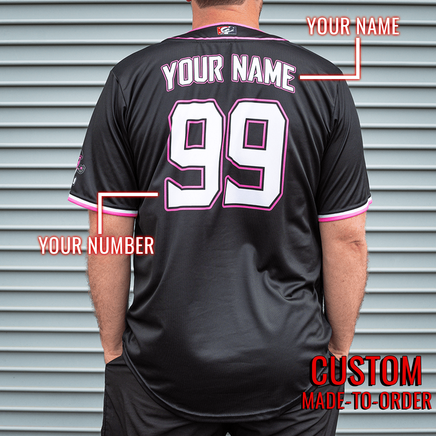 Barrio Boys Seamhead Baseball League Jersey (Away) *CUSTOM* baseball jersey product view 2