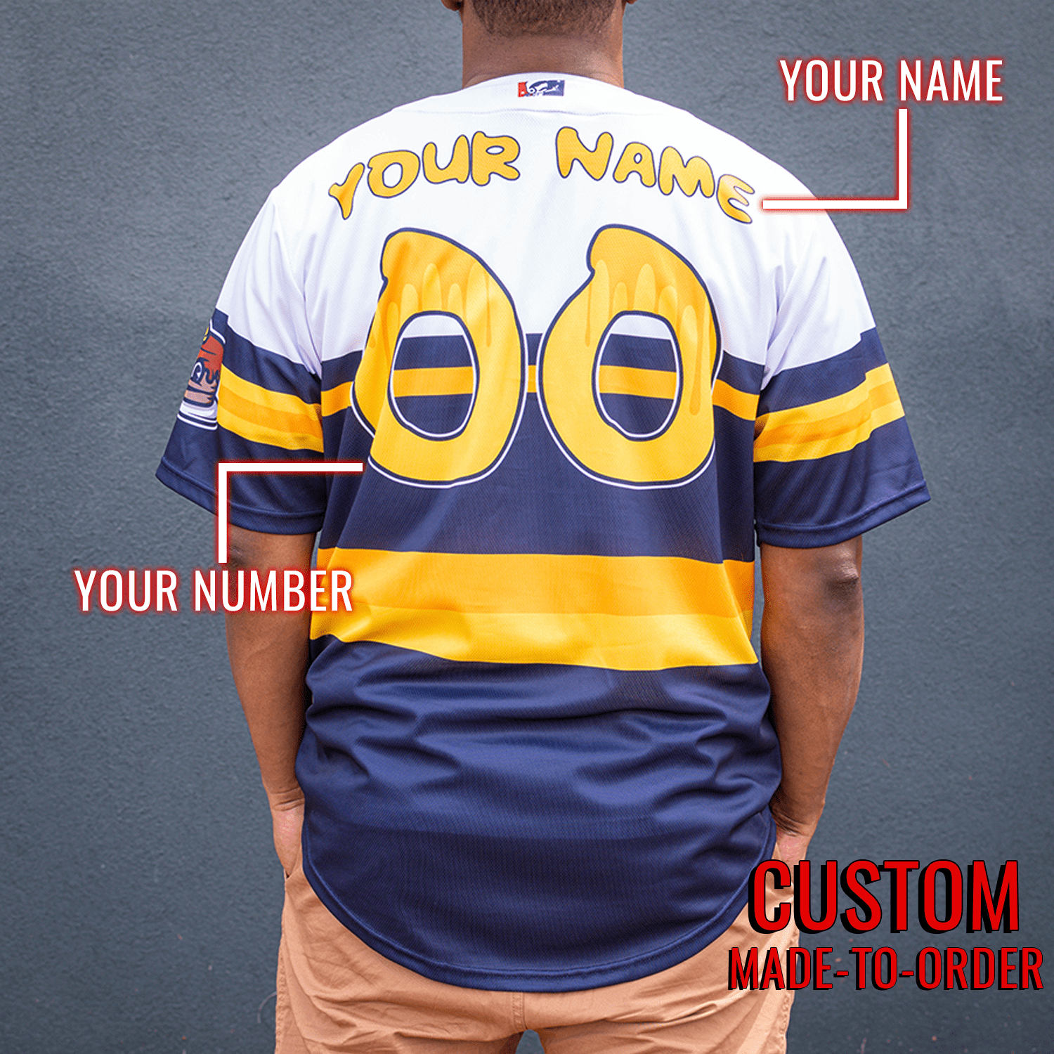 San Diego Brunch Seamhead Baseball League Jersey (Away) *CUSTOM* baseball jersey product view 2