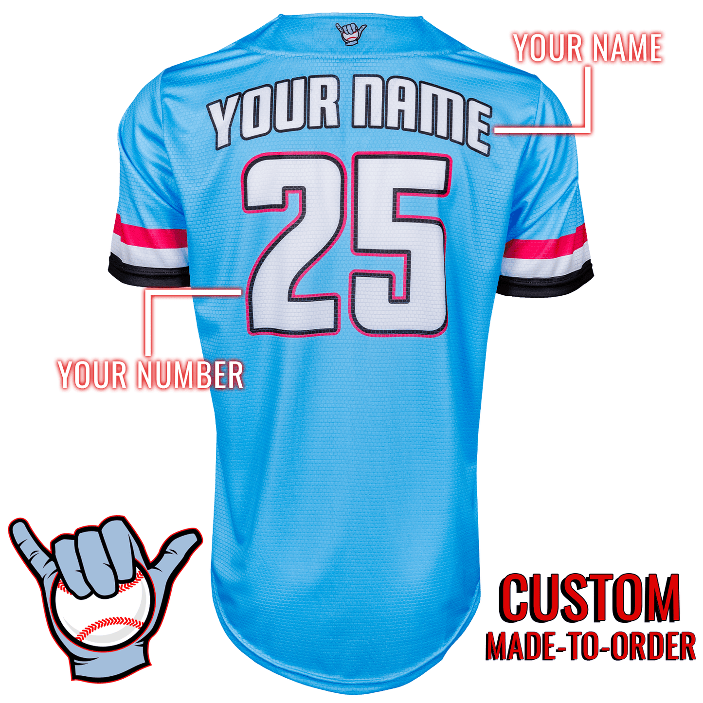 Dudes Lifestyle Baseball Jersey *CUSTOM* baseball jersey product view 2
