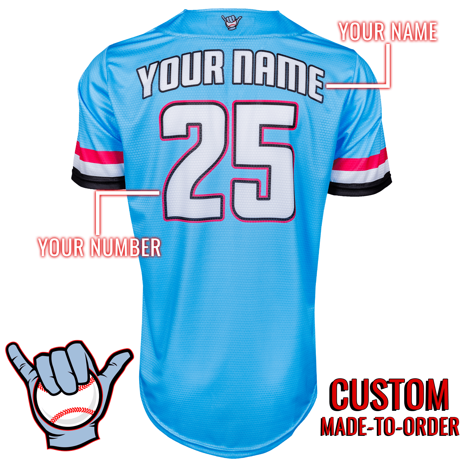 Dudes Lifestyle Baseball Jersey *CUSTOM* baseball jersey product view 2