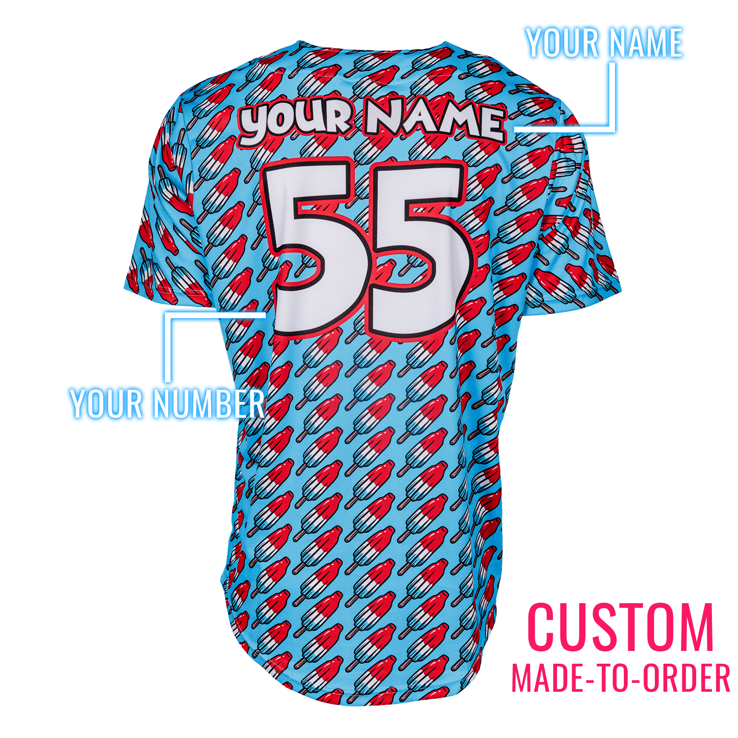 Freedom Pops Lifestyle Baseball Jersey *CUSTOM* baseball jersey product view 2