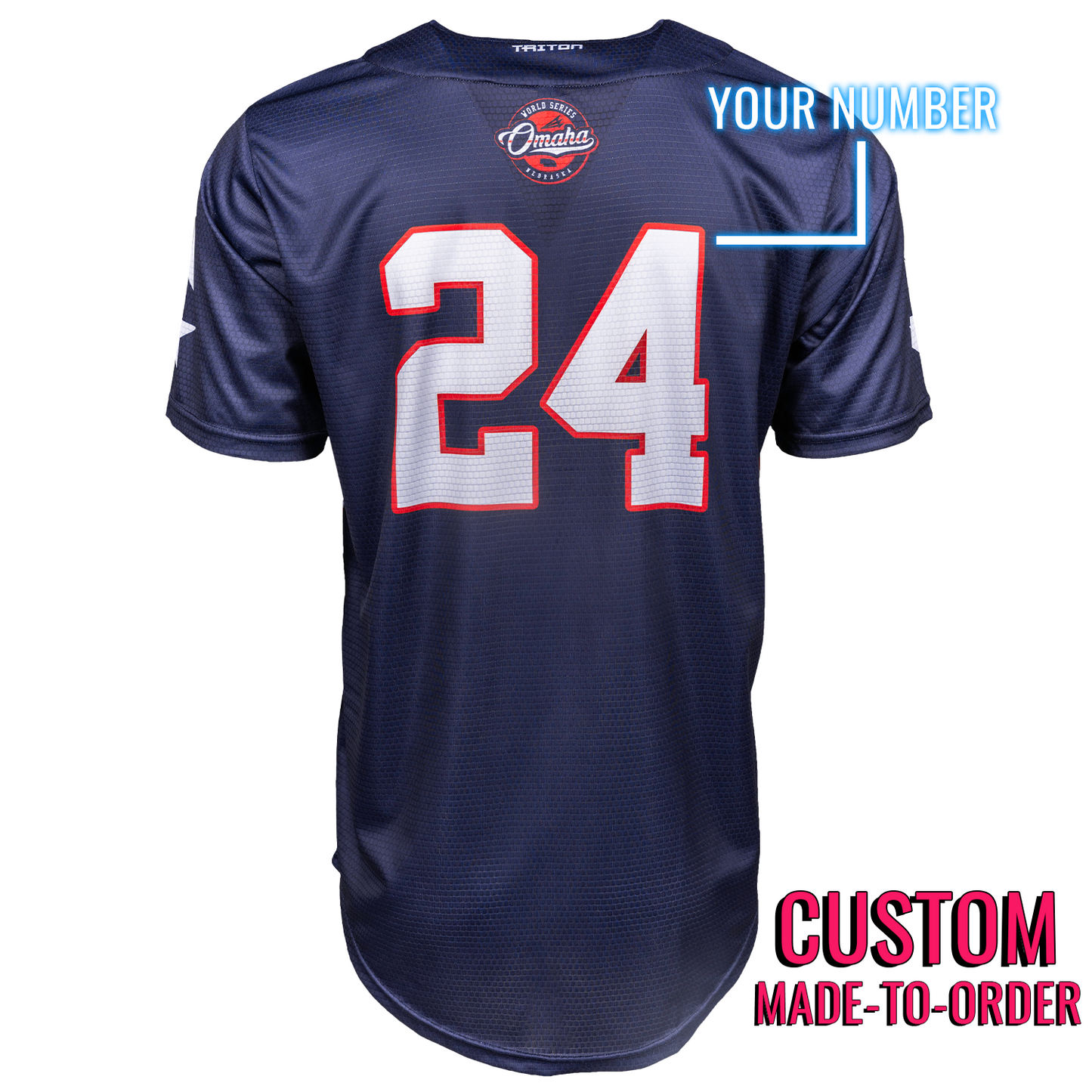 Omaha World Series Baseball Jersey *CUSTOM* (USA) baseball jersey product view 2