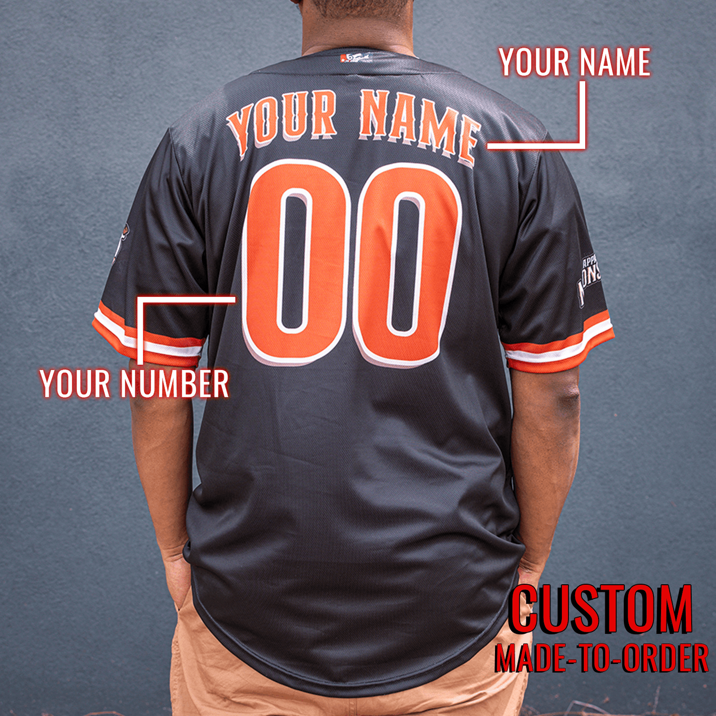 Appalachian Moonshiners Seamhead Baseball League Jersey (Away) *CUSTOM* baseball jersey product view 2