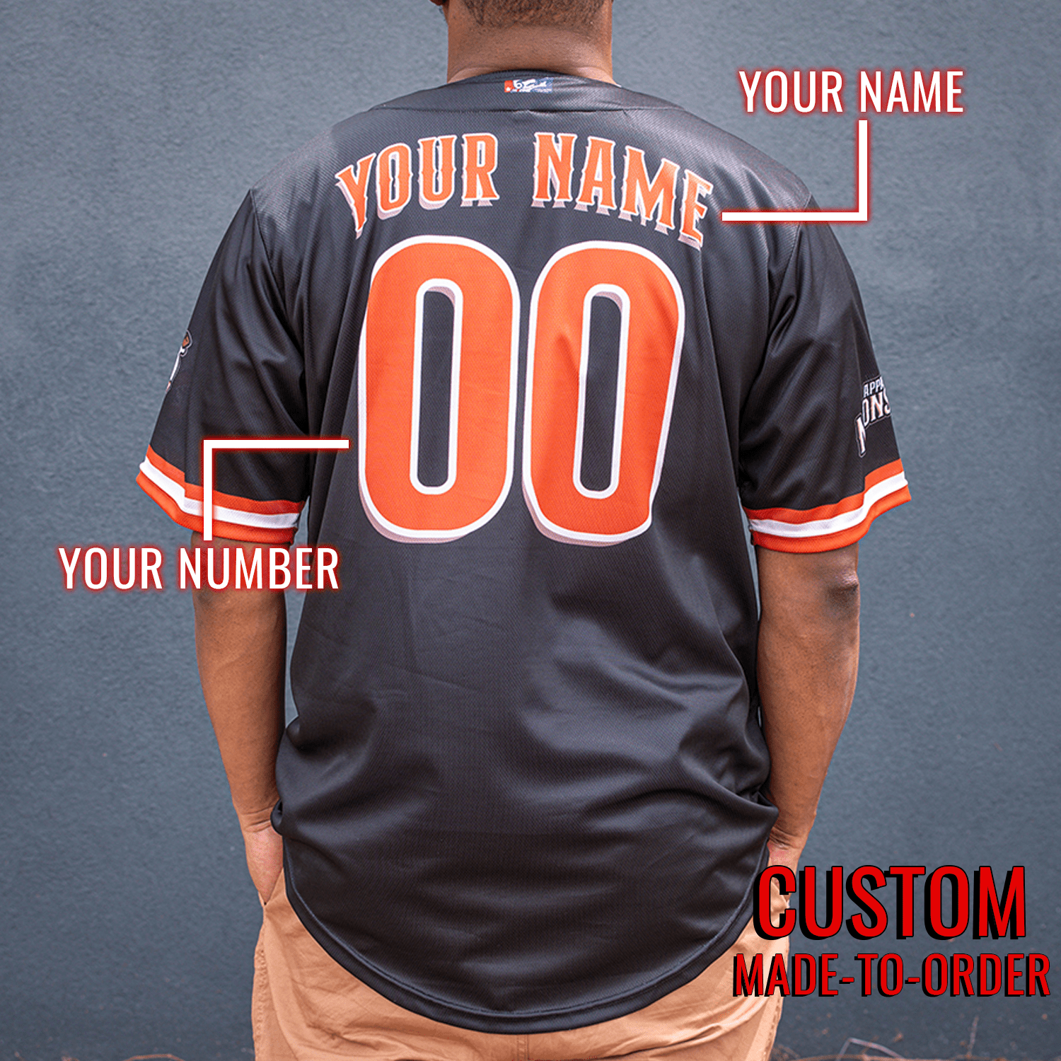 Appalachian Moonshiners Seamhead Baseball League Jersey (Away) *CUSTOM* baseball jersey product view 2