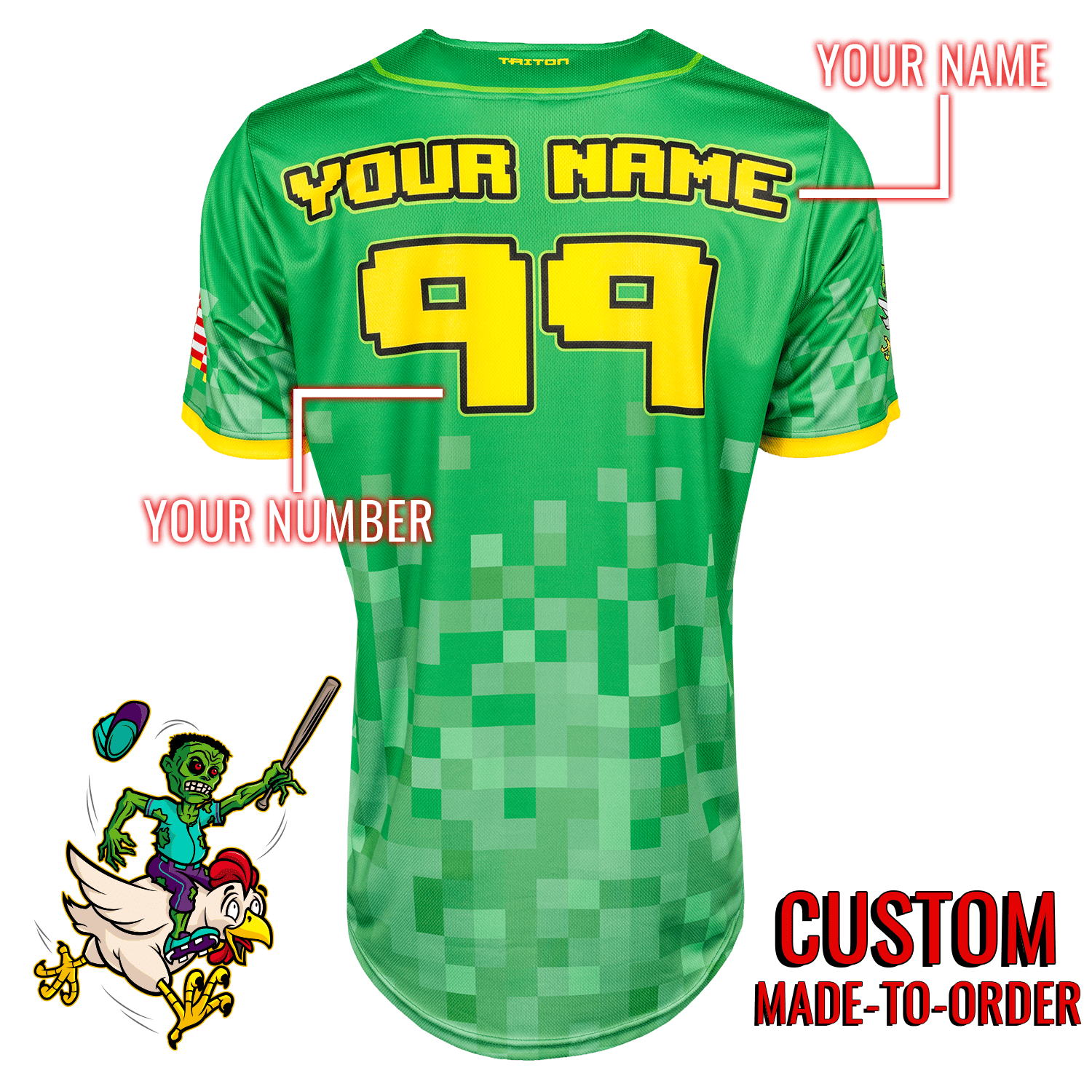Chicken Jockeys Lifestyle Baseball Jersey *CUSTOM* baseball jersey product view 2