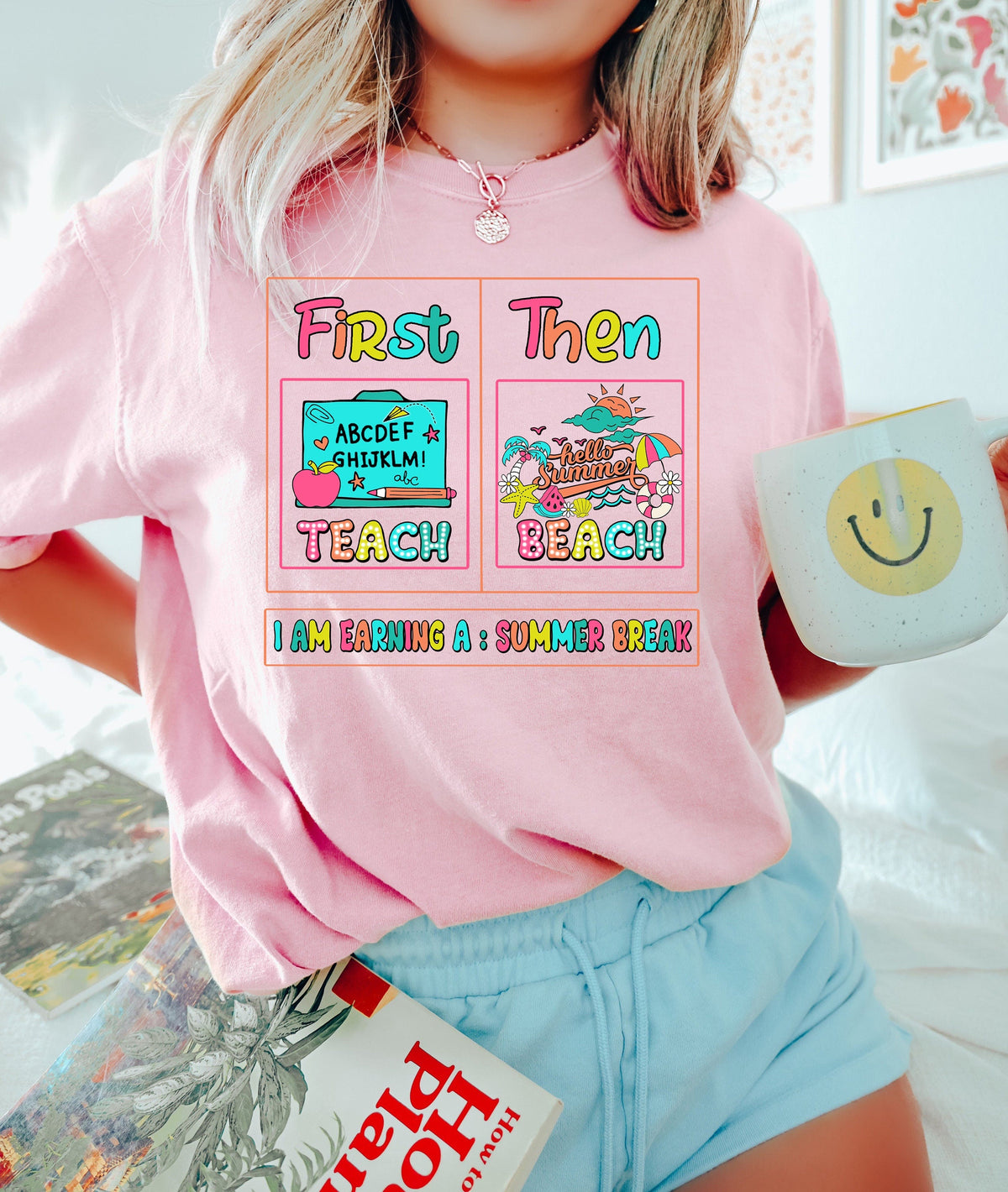 First Teach Beach Teacher Summer Vacation - Adult & Kids T-Shirts, Sweatshirts & Hoodies apparel design preview 4