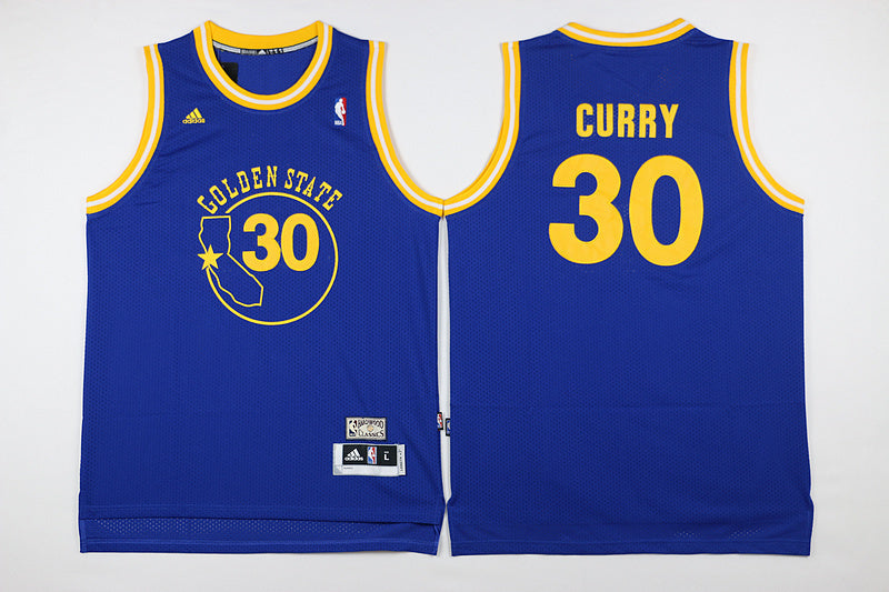 30 Warriors Blue Retro Basketball Jersey basketball jersey product view 1