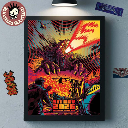 311 Band 311 Day Las Vegas Nevada 2026 Merch Poster Dolby Live At Park MGM On March 7-8 2026 Fire Monster Art Home Decor Poster Canvas - T-Shirt, Sweatshirt, Hoodie