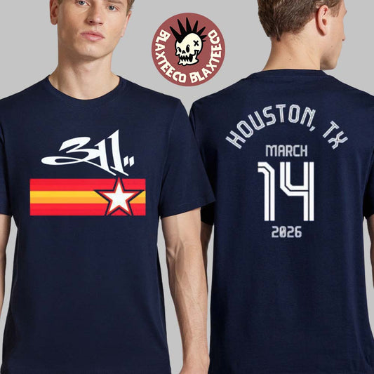 311 Houston Texas 2026 Event Merch Tee Moon to Mars Festival On March 14 2026 Orange Texas Flag T-Shirt - T-Shirt, Sweatshirt, Hoodie