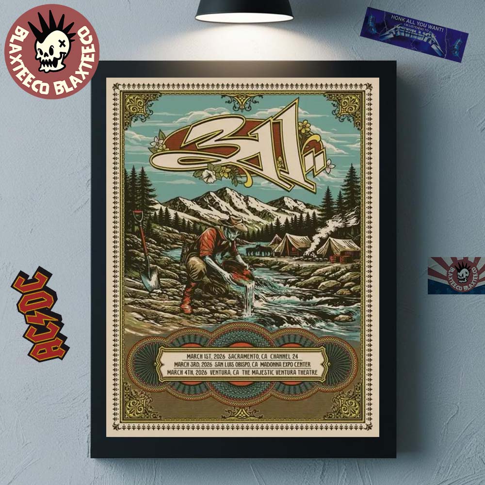 311 The Road To 311 Day Tour 2026 Event Poster Merch From March 1 To 4 Sacramento To Ventura California Home Decor Poster Canvas - T-Shirt, Sweatshirt, Hoodie