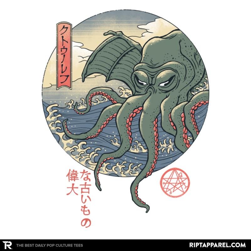 Cthulhu Ukiyo-e Unisex T-shirt, Sweatshirt, Hoodie, Long Sleeve Tee - T-Shirt, Sweatshirt, Hoodie