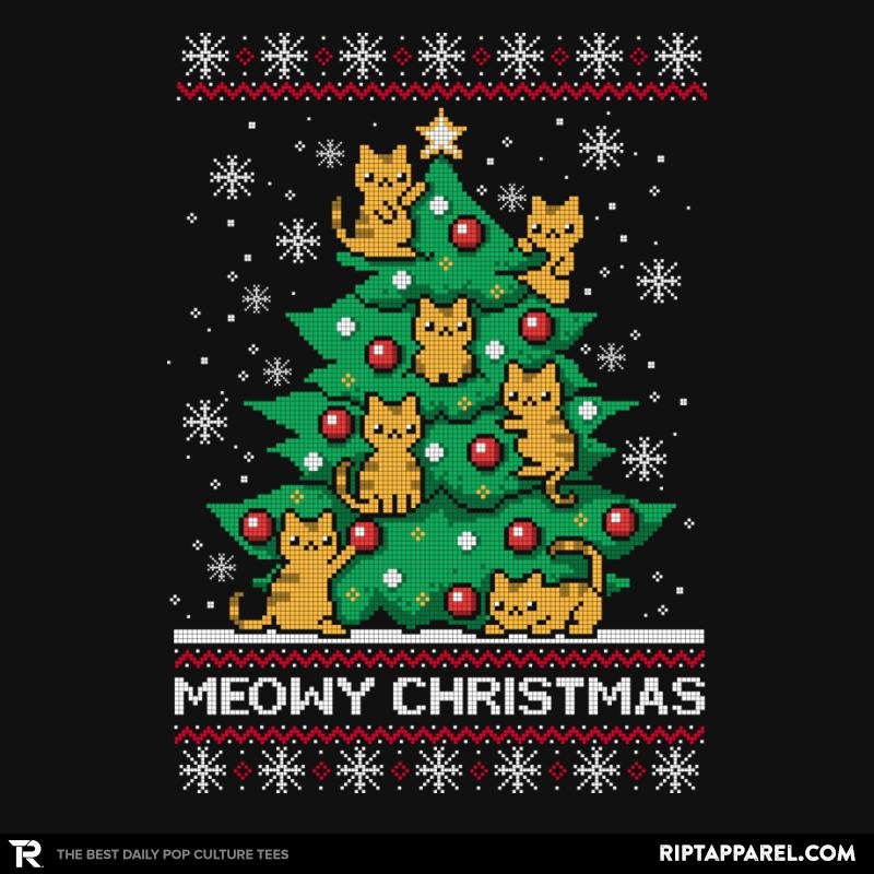 Meowy christmas  Ugly holiday Unisex T-shirt, Sweatshirt, Hoodie, Long Sleeve Tee - T-Shirt, Sweatshirt, Hoodie