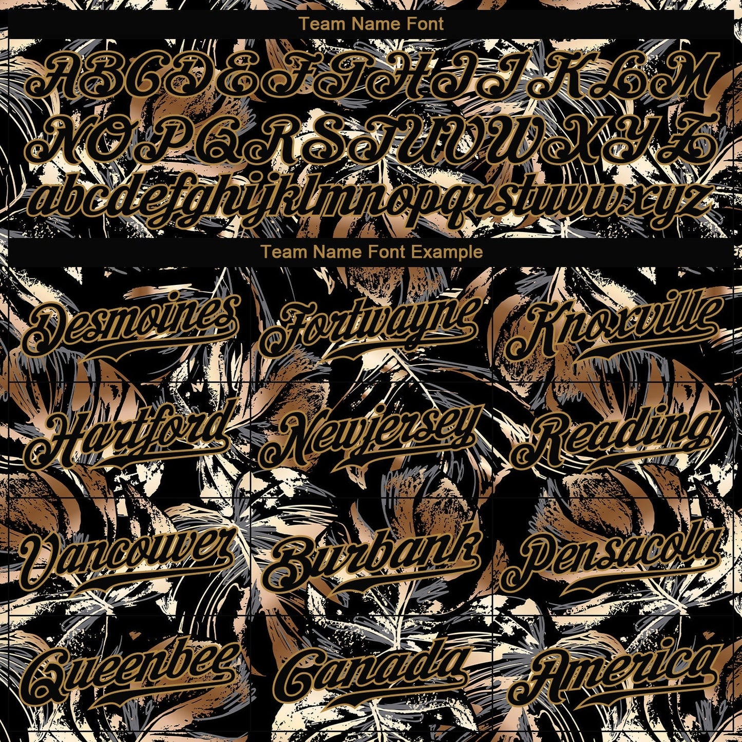 Custom 3D Pattern Design Golden Tropical Leaves In The Style Of Jungle And Hawaii Authentic Baseball Jersey baseball jersey product view 4