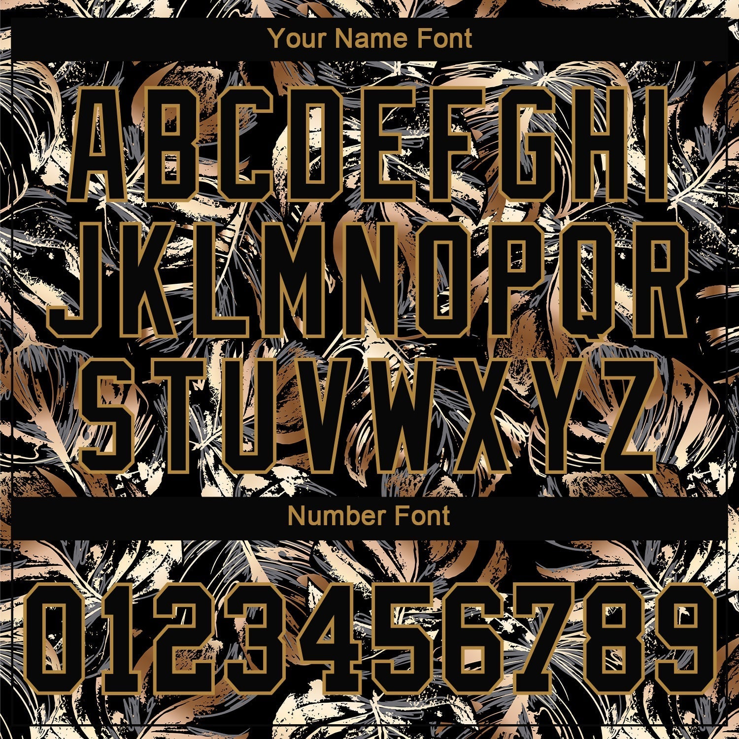 Custom 3D Pattern Design Golden Tropical Leaves In The Style Of Jungle And Hawaii Authentic Baseball Jersey baseball jersey product view 5