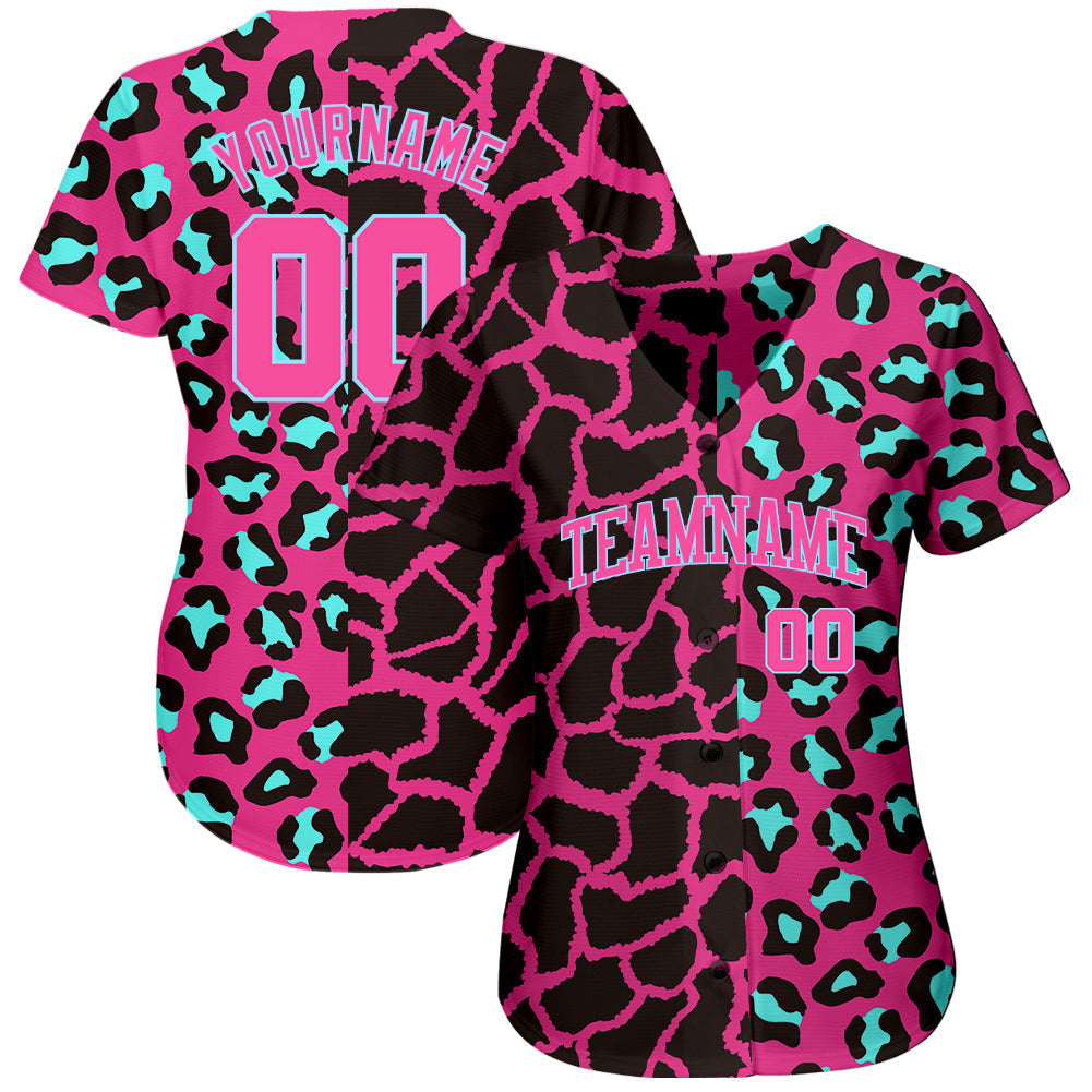 Custom 3D Pattern Design Leopard Authentic Baseball Jersey baseball jersey product view 2