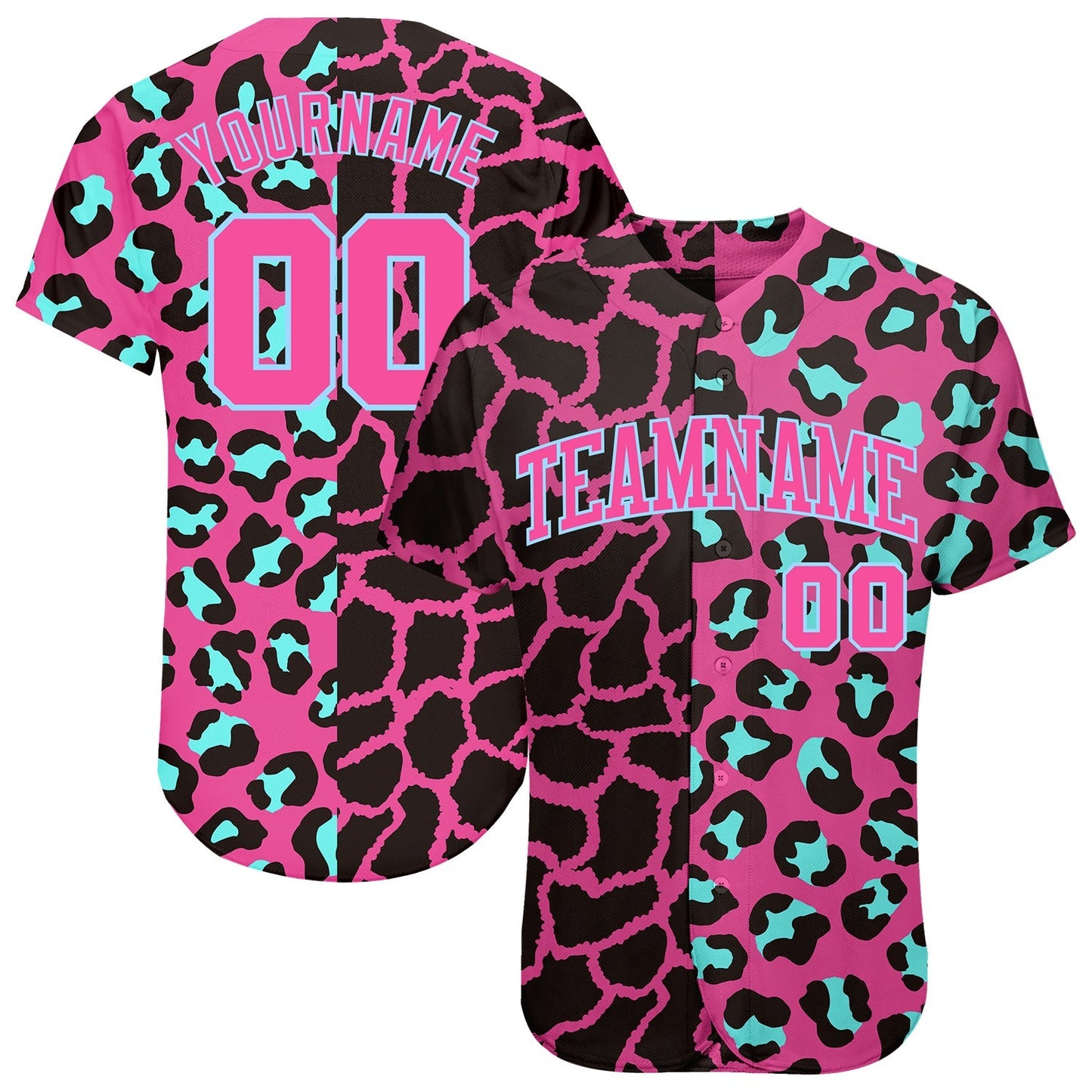 Custom 3D Pattern Design Leopard Authentic Baseball Jersey baseball jersey product view 1